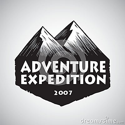 Logo Design for Mountain Sport Adventure, Camping, Campfire, Vintage Illustration Vector Template Vector Illustration