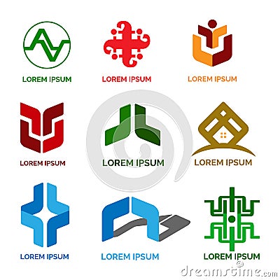 Business and Industrial Logo Design pack Vector Illustration