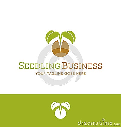 Logo design for plant nursery, organic farming, vegan Vector Illustration