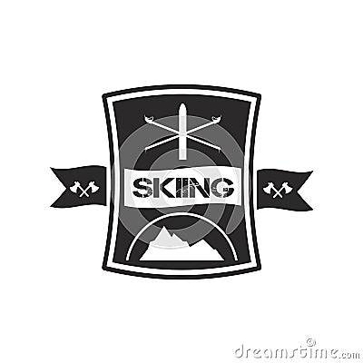 Logo design for skiing Vector Illustration