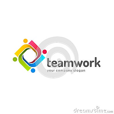 Logo design vector template. Teamwork. Partnership. Friendship. Unity. Vector Illustration