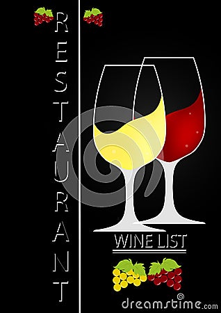 Logo design for wine list of a restaurant or bar Vector Illustration