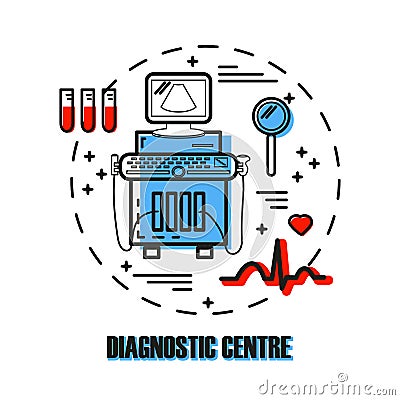 Ultrasound machine isolated Vector Illustration