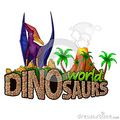 Logo Dinosaurs World. Vector Illustration