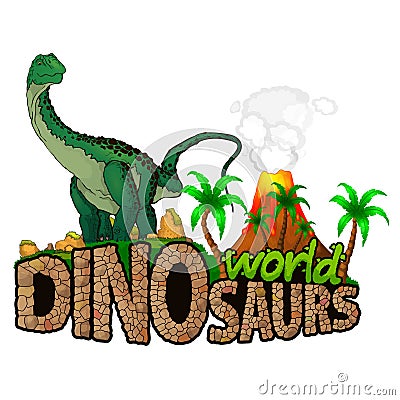 Logo Dinosaurs World. Vector Illustration