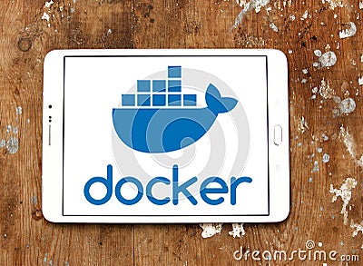 Docker software company logo Editorial Stock Photo