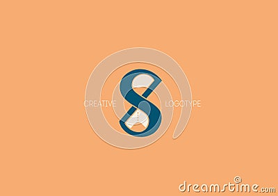 Logo with a double meaning, the letter X , S and hourglass Vector Illustration