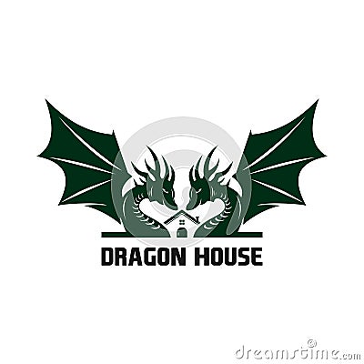 The logo of the dragon house Stock Photo