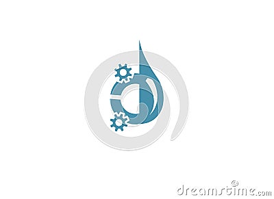 Logo element Water and technologi Stock Photo