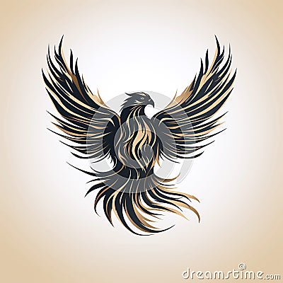 logo emblem symbol icon with bird eagle hawk falcon on white background Stock Photo