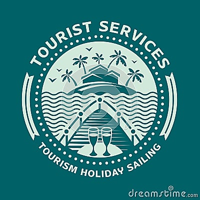 Logo emblem for tourism and recreation. Vector Illustration