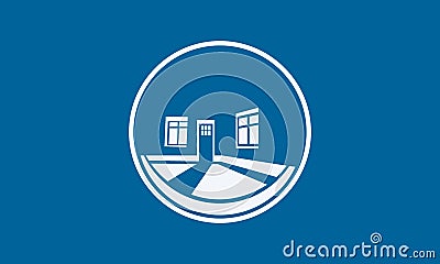 house logo design. exterior and interior design. Vector Illustration