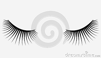 Logo of eyelashes. Stylized hair. Abstract lines of triangular shape. Black and white vector illustration. Vector Illustration