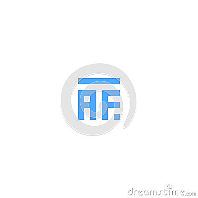 Letters TAF AFT Square Logo Design Vector Illustration