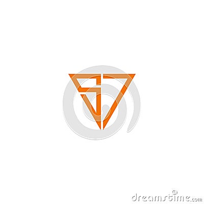 Letters S7 Triangle point downward logo design vector Vector Illustration