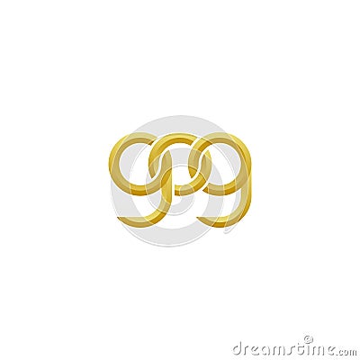 Linked Letters GOG monogram logo design Vector Illustration