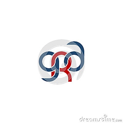 Linked Letters GRA monogram logo design Vector Illustration