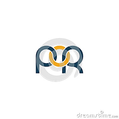 Linked Letters POR monogram logo design Vector Illustration