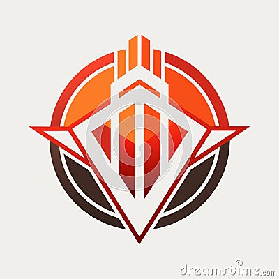 A logo featuring a red and orange color scheme with a prominent star in the center, Design a visual identity that balances Vector Illustration