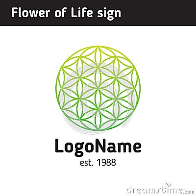 Sign of a flower of life, a pattern of circles Vector Illustration