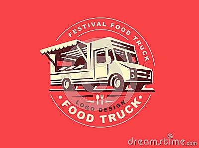 Logo of food truck Vector Illustration