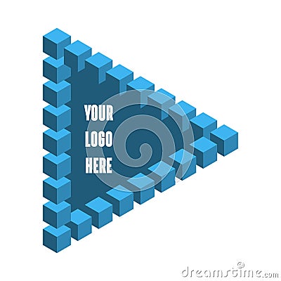 Logo in the form of a Penrose triangle Stock Photo