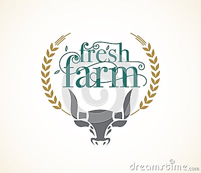 Logo fresh farm design template. Vector Illustration