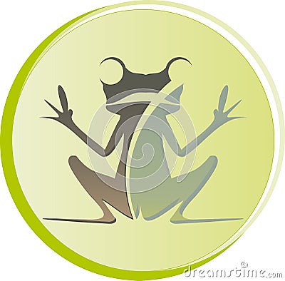 logo frog sitting Stock Photo