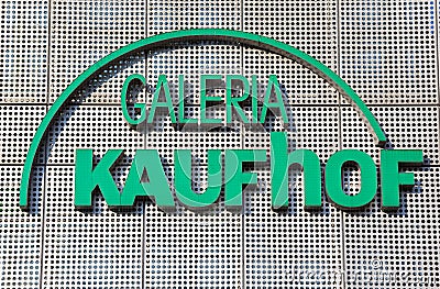 Logo of the Galeria Kaufhof department store in Wuppertal Editorial Stock Photo