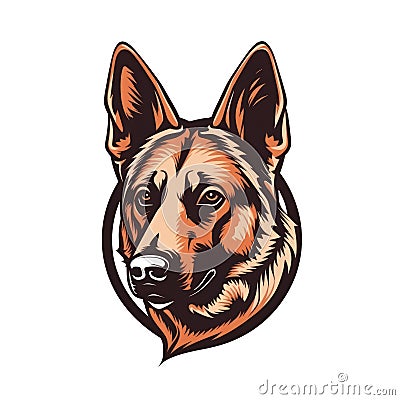 Logo German Shepherd Dog On Isolated Tansparent Background, Png. Generative AI Stock Photo