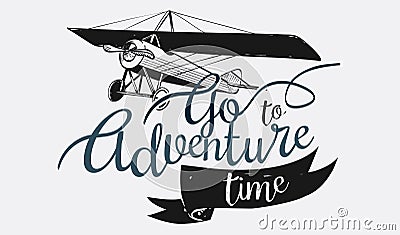 Logo with go to adventure time text Vector Illustration