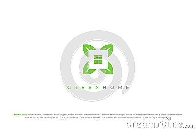 logo green house leaf nature Stock Photo