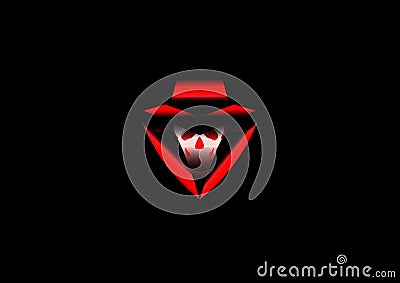 Logo hacker detected, isolated or black background Vector Illustration