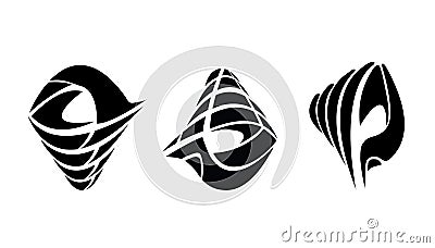 LOGO hand graphics stripes color black. shine navigate for success creative business thinking,set icon,modern Idea concept illust Vector Illustration