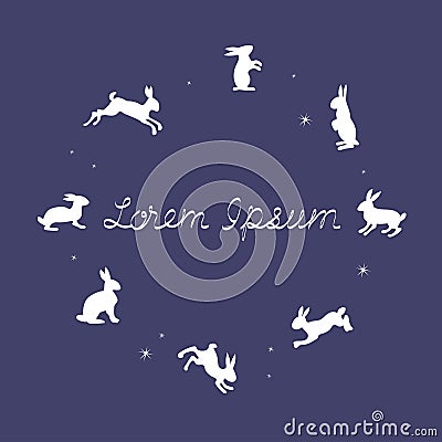 Logo hares and stars Stock Photo