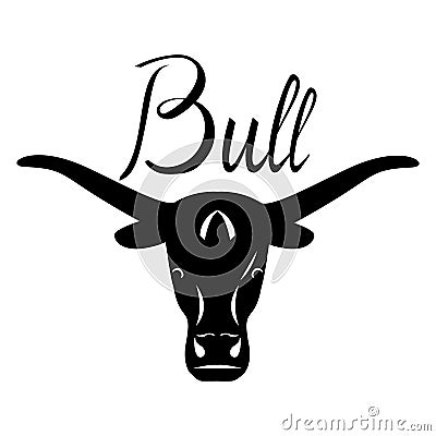 Logo head of a bull. Icon buffalo. Vector Illustration