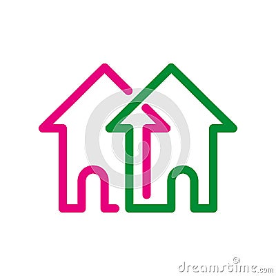 logo house city. icon village. Vector illustration. stock image. Vector Illustration