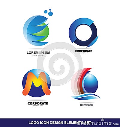 Logo icon design elements set Vector Illustration
