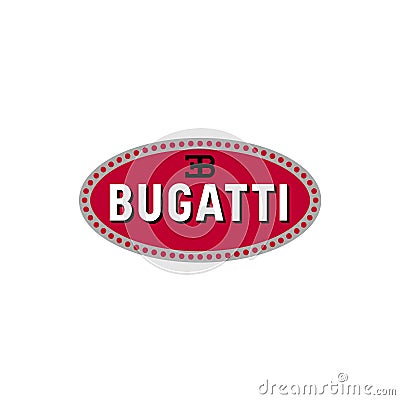 Bugatti logo editorial illustrative on white background Editorial Stock Photo