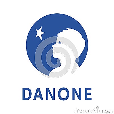 DANONE logo editorial illustrative on white background Editorial Stock Photo