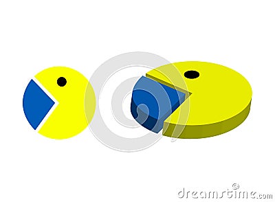Pacman piechart logo illustration Vector Illustration