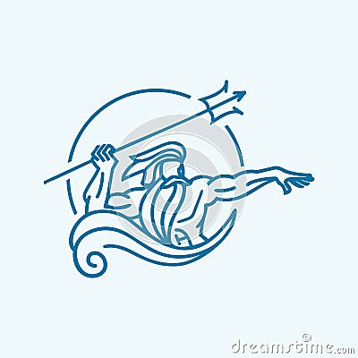 Poseidon Logo Inspiration for Animal Guard, Conservationist Stock Photo