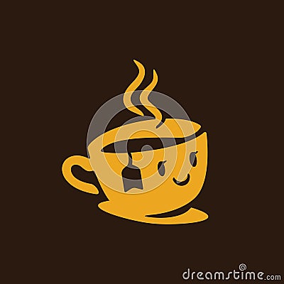 Sweet Coffee Logo Inspiration for coffee lover, cute stuff logo style Stock Photo