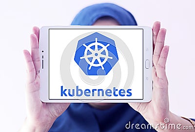 Kubernetes platform logo Editorial Stock Photo