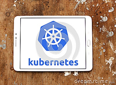 Kubernetes platform logo Editorial Stock Photo