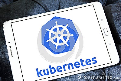 Kubernetes platform logo Editorial Stock Photo