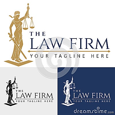 Logo law firm lady justice Vector Illustration