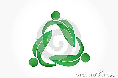 Logo leafs recycle symbol vector image Vector Illustration