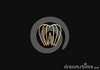 Logo Letter M and Dental, clinic dental, dental office vector. Vector Illustration