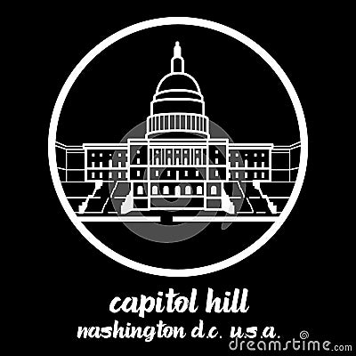 Circle Icon Capitol hill. vector illustration Vector Illustration